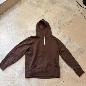 Ralph Lauren Brown Hoodie with White Drawstring